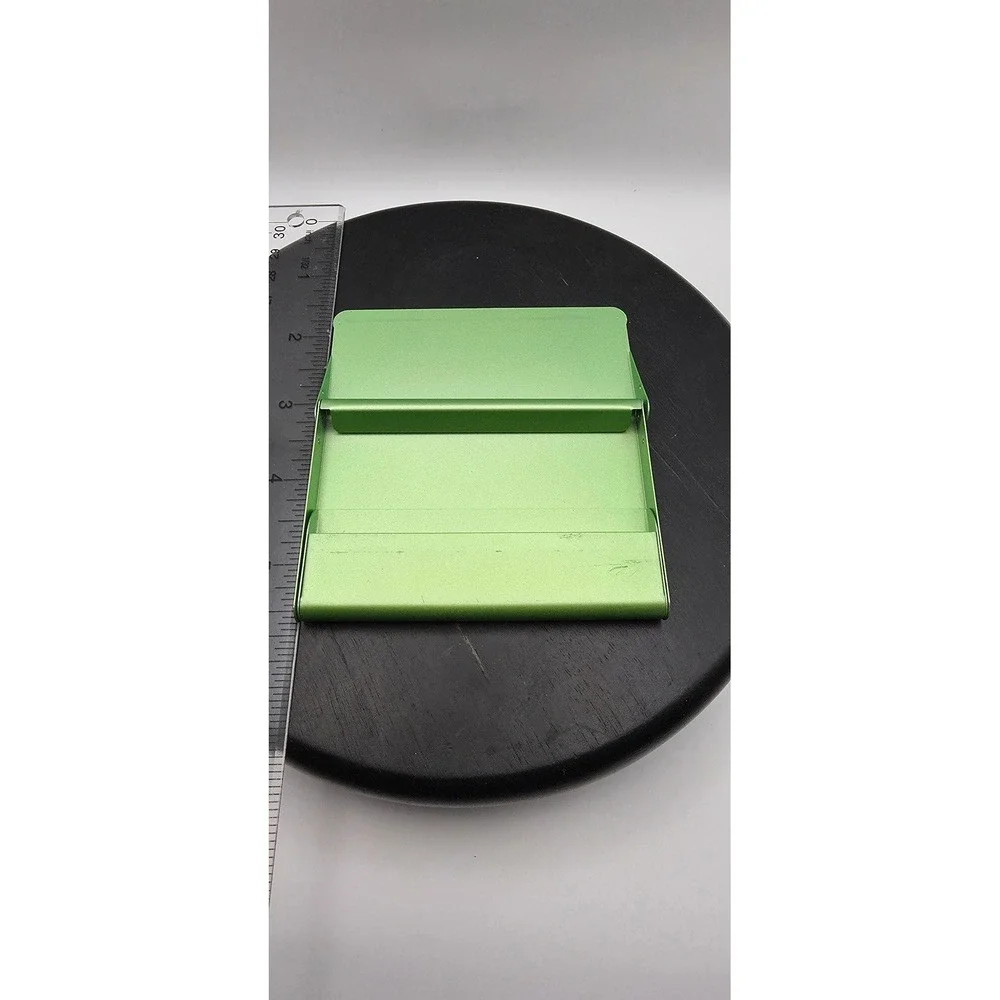 Apple Aluminum Business Card Holder Case Lime Green Anodized Logo Collectible